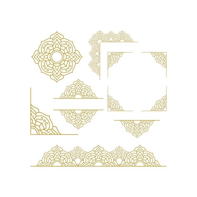 Mandala Wedding Ornament Złoty Wektor Design