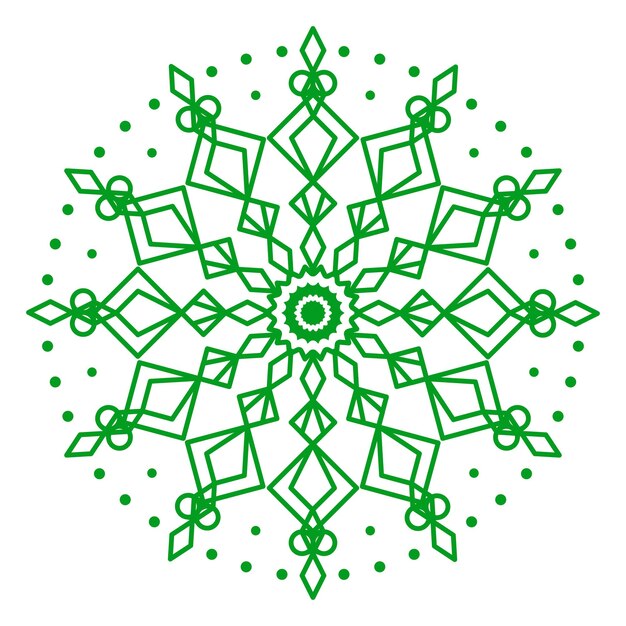 Mandala wektor szablon zielony kolor linii stylu