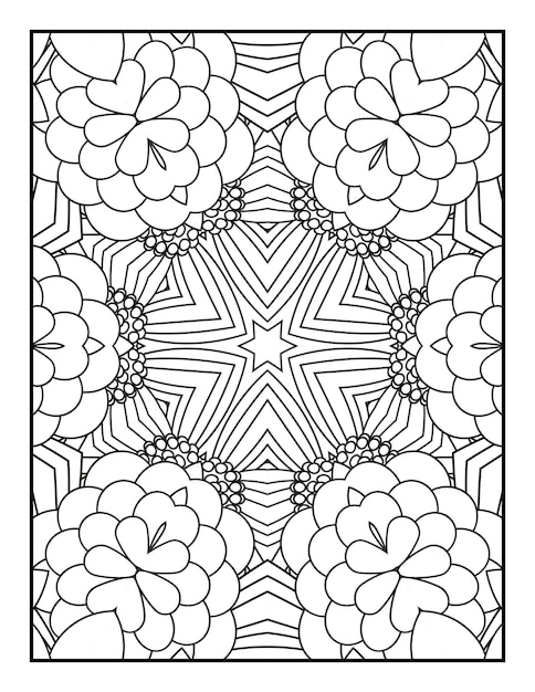 Plik wektorowy mandala wzór do kolorowania dla dorosłych mandala do kolorowania kwiatowa mandala do kolorowania