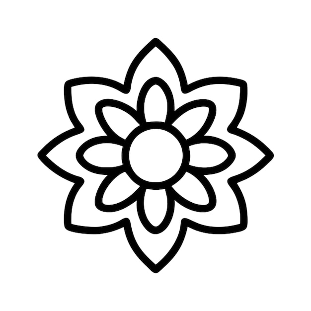 Mandala zainspirowana linią sztuki projektowania ikony zarys