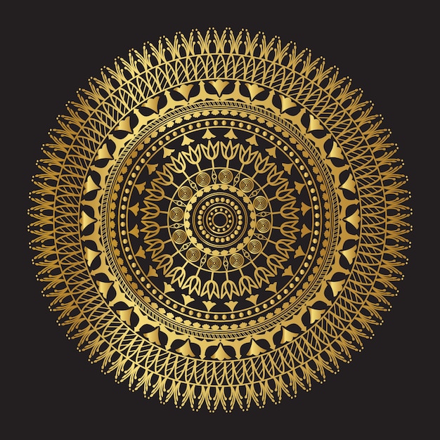Mandala złoty wektor