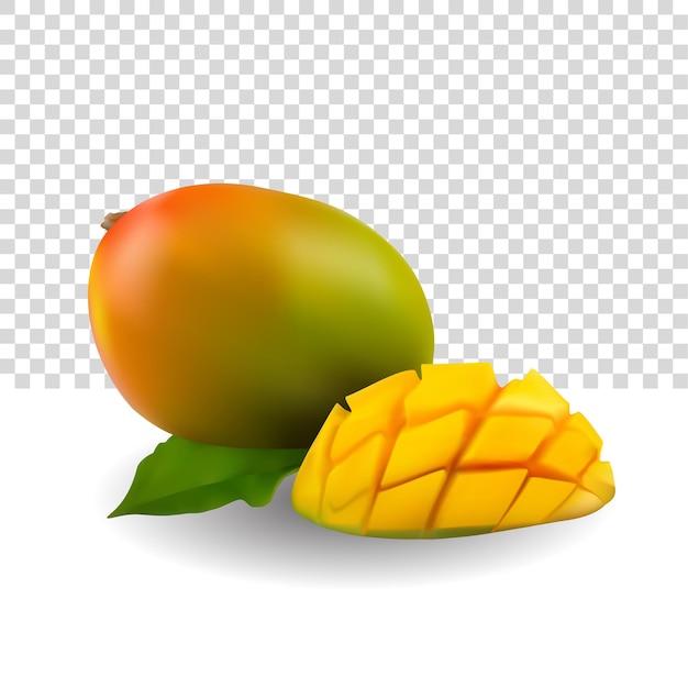 Mango Ilustrator 3d Wektor Premium