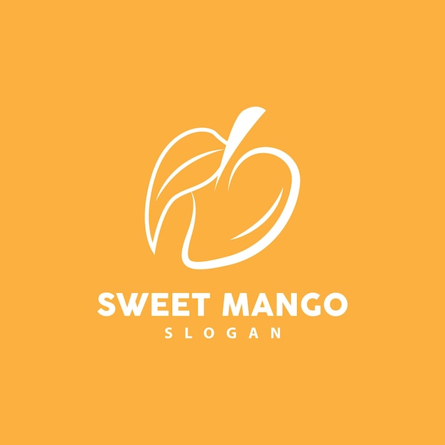 Mango Logo świeże Owoce Wektor Abstrakcyjna Linia Styl Projektowania Ikon Szablonu Ilustracja