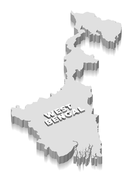 Mapa 3d Bengalu Zachodniego, Stan Indii