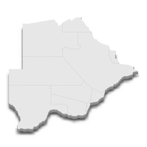 Mapa 3d Z Granicami Regionów