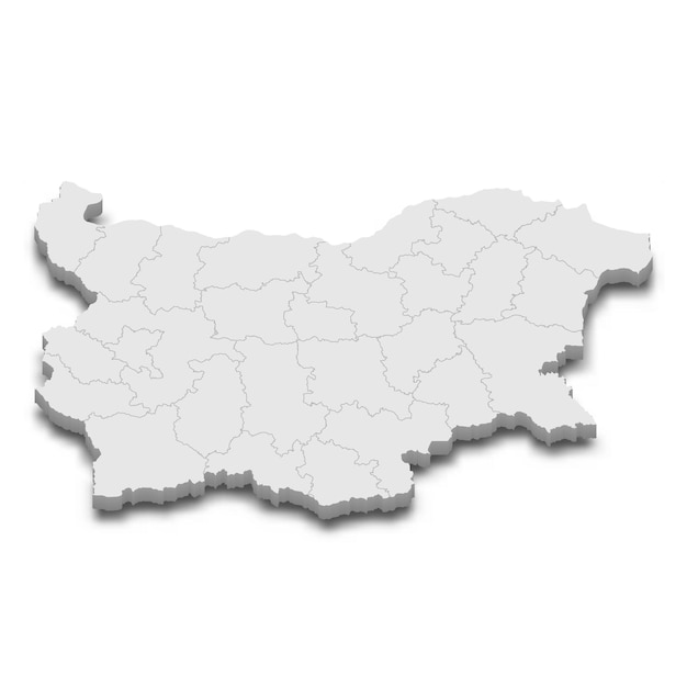 Mapa 3D z granicami regionów