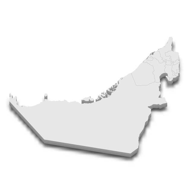 Mapa 3d Z Granicami Regionów