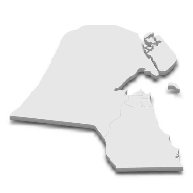 Plik wektorowy mapa 3d z granicami regionów