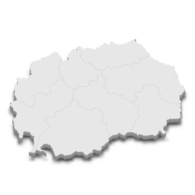 Mapa 3d Z Granicami Regionów