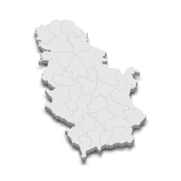 Mapa 3d Z Granicami Regionów