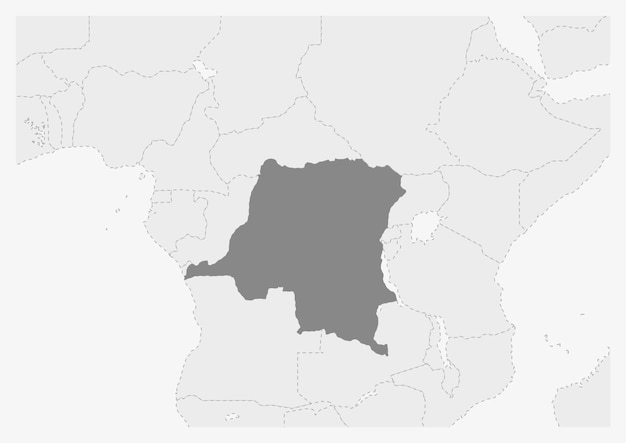 Mapa Afryki Z Podświetloną Mapą Dr Konga