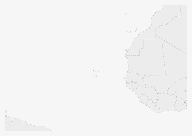 Mapa Afryki Z Podświetloną Mapą Zielonego Przylądka