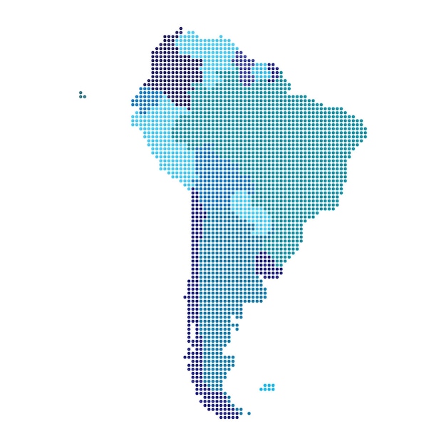 Mapa Ameryki Południowej Wykonana Z Wzoru Kropki Półtonów