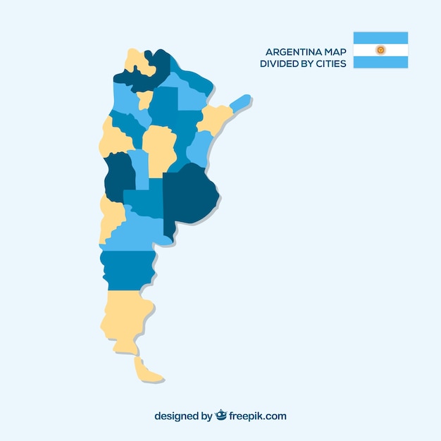 Mapa Argentyny Podzielona Przez Miasta