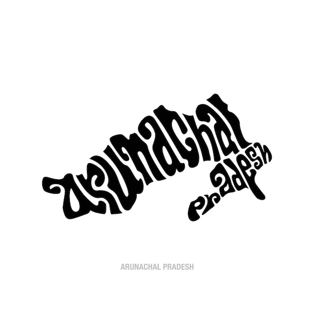 Plik wektorowy mapa arunachal pradesh napis typografia arunachal pradesh