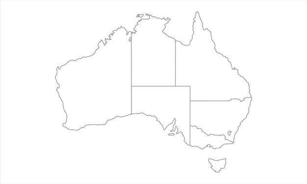 Plik wektorowy mapa australii z stanami