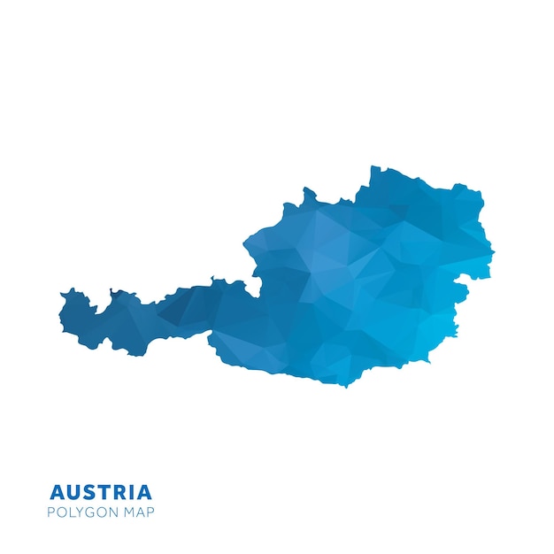 Mapa Austrii Niebieski Geometryczny Wielokąt Mapa