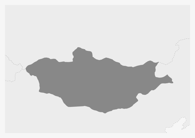 Mapa Azji Z Podświetloną Mapą Mongolii