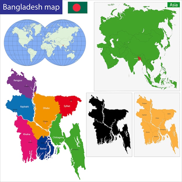 Mapa Bangladeszu