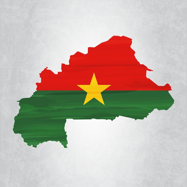 Plik wektorowy mapa burkina faso z flagą