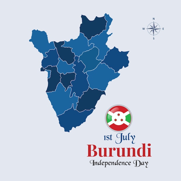 Mapa Burundi Z Flagą Mapa Flagi Burundi