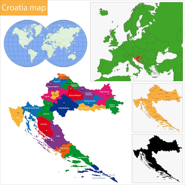 Mapa Chorwacji