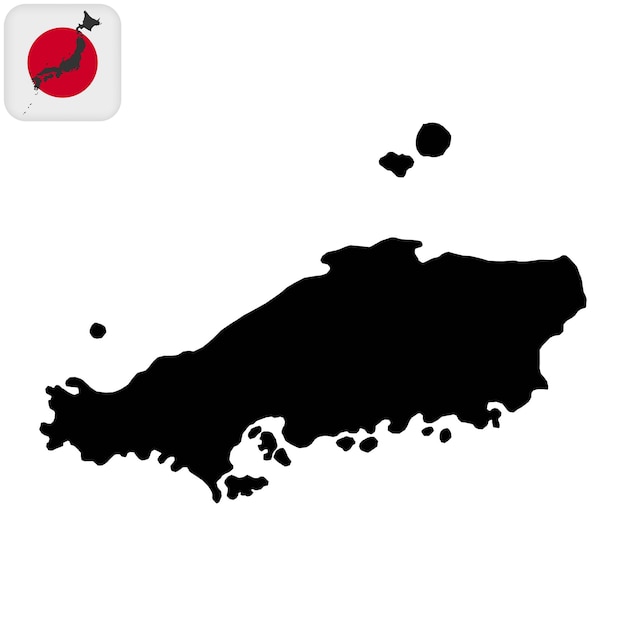 Mapa Chugoku Japonia region ilustracji wektorowych