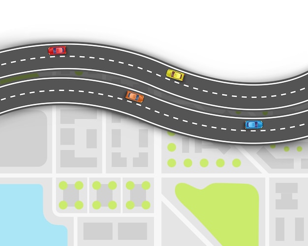 Mapa Drogowa Informacji O Punkcie Drogowym, Tło Lokalizacji Mapy, Punkt Transportu Drogowego, Ilustracja Wektorowa