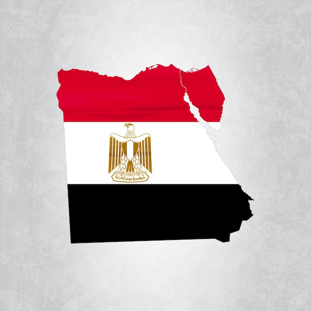 Mapa Egiptu z flagą
