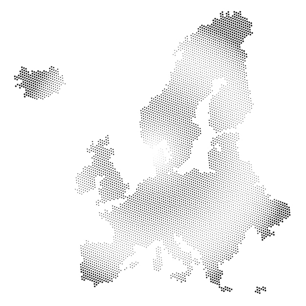 Plik wektorowy mapa europy w stylu płaskim czarna mapa kontynentu europy na białym tle dla plakatów prezentacyjnych