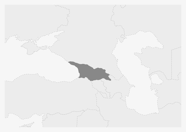 Mapa Europy z podświetloną mapą Gruzji