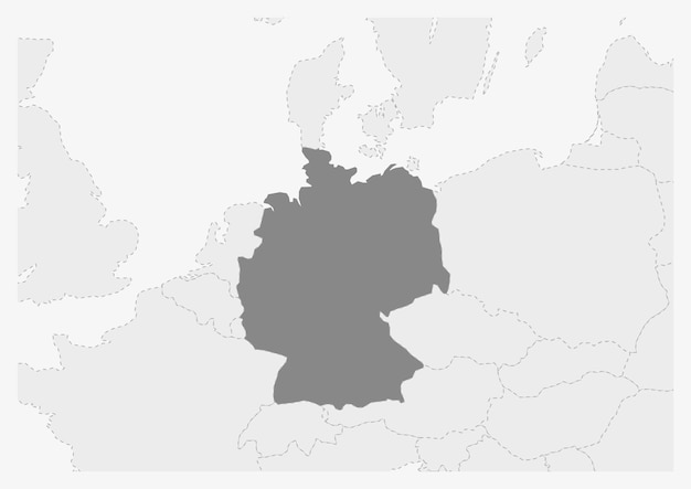 Mapa Europy Z Podświetloną Mapą Niemiec