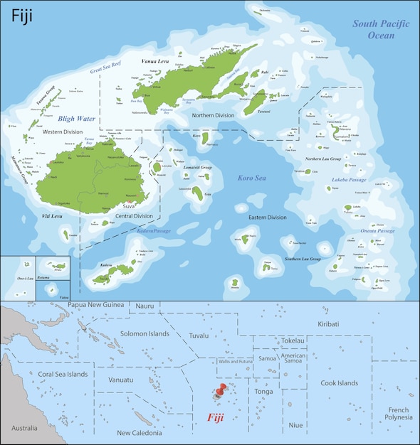 Plik wektorowy mapa fidżi