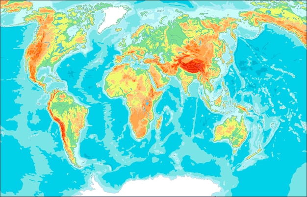 Plik wektorowy mapa fizyczna świata