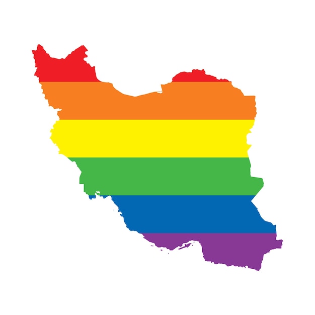 Mapa flag dumy gejowskiej LGBTQ w Iranie