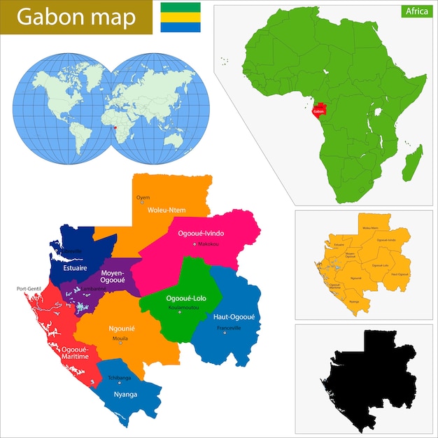 Plik wektorowy mapa gabonu