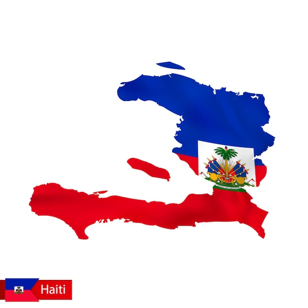 Mapa Haiti Z Macha Flagą Kraju