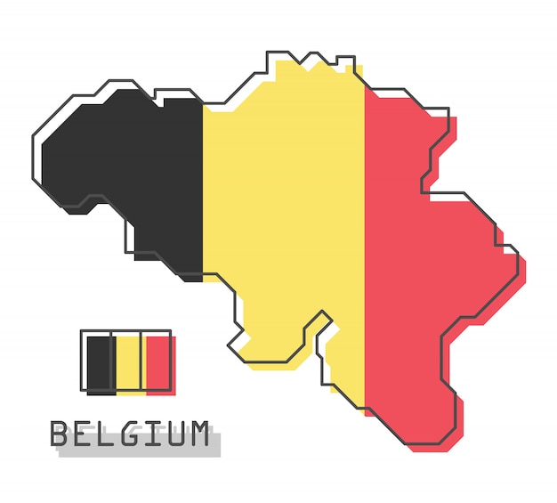 Mapa I Flaga Belgii