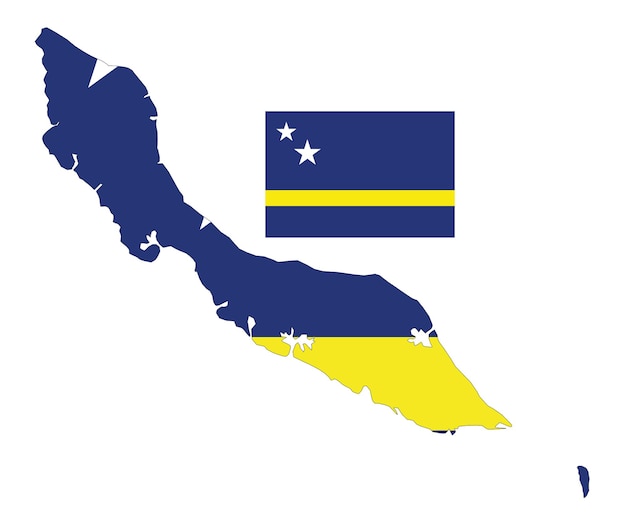Mapa i flaga Curacao