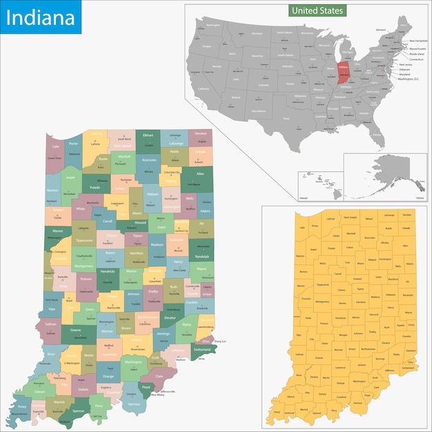 Mapa Indiana