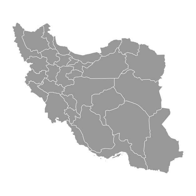 Mapa Iranu Z Podziałem Administracyjnym Ilustracja Wektorowa