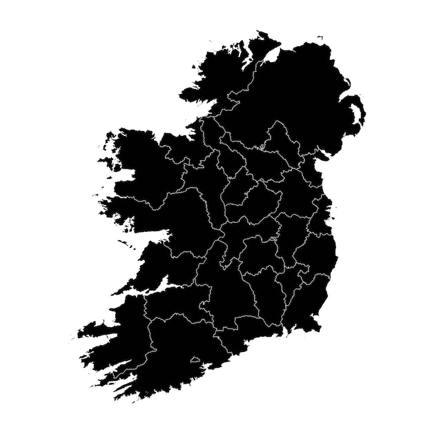 Plik wektorowy mapa irlandii z hrabstwami i ilustracji wektorowych irlandii północnej