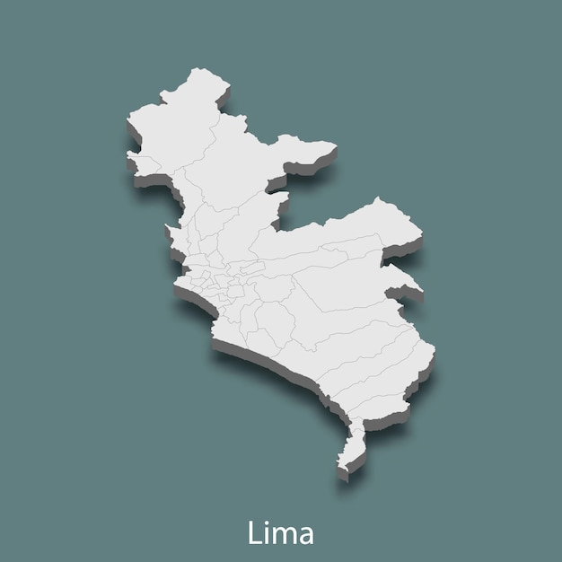 Mapa Izometryczna 3d Limy To Miasto Peru