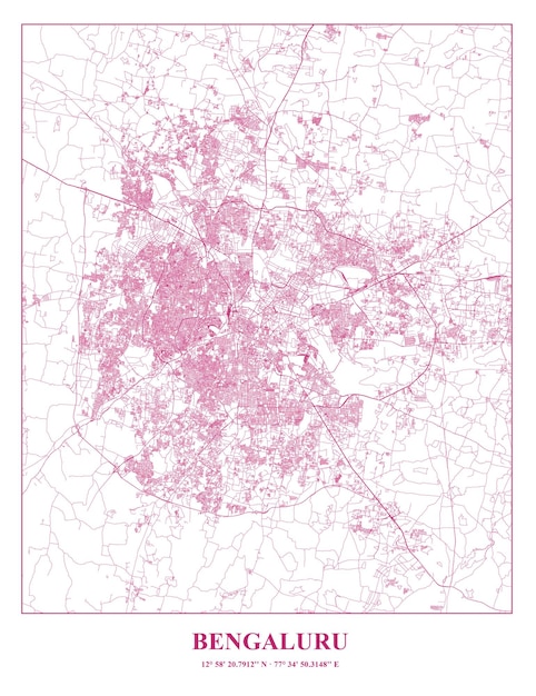 Plik wektorowy mapa kartelu bengaluru bangalore w indiach