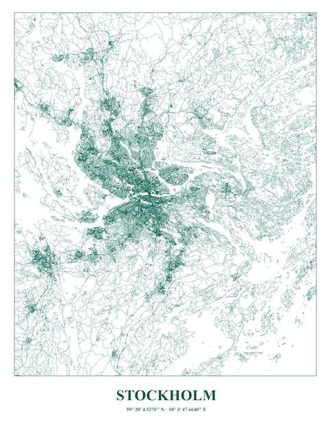 Plik wektorowy mapa kartelu w sztokholmie