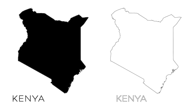 Mapa Kenii Ze Słowem Kenia Po Lewej Stronie.