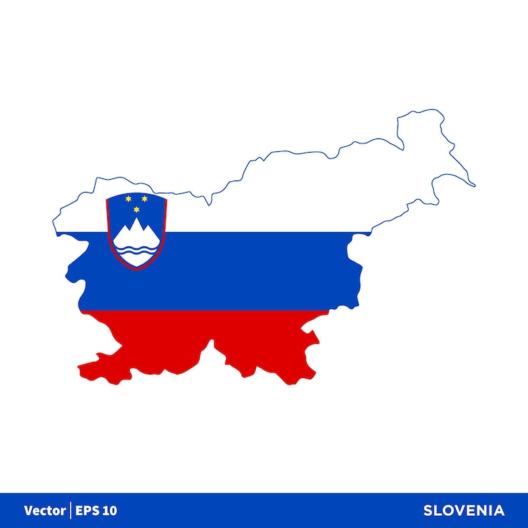 Wektor mapa krajów europy słowenii i flaga wektor ikona szablon ilustracja projekt wektor eps 10