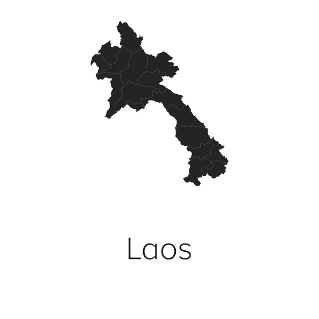 Mapa Laos Ilustracja wektorowa Silhouette Outline Mapa podróży i turystyki Laos