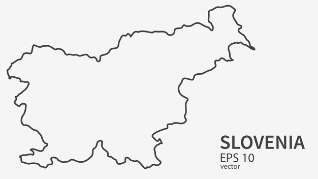 Plik wektorowy mapa linii wektorowej słowenii projekt wektorowy izolowany na białym tle