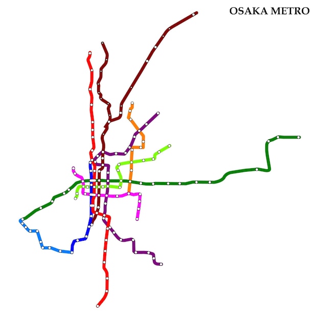 Mapa metra w Osace